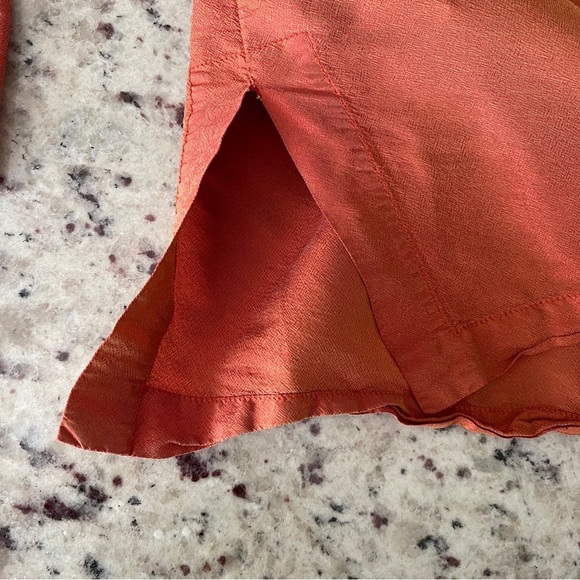 Vintage Linda Allard Ellen Tracy 100% Silk Size 12 Petite Blouse Orange Button - Picture 6 of 8